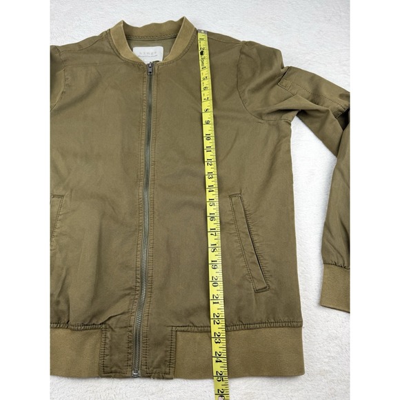 HINGE Designed In Seattle Women's Olive Green Bomber Full Zip Up Jacket Size S - Picture 12 of 15